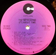 Load image into Gallery viewer, The Impressions : It&#39;s About Time (LP, Album, RI)