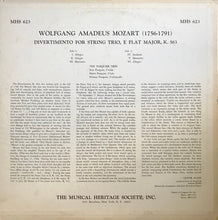 Load image into Gallery viewer, Trio Pasquier - Wolfgang Amadeus Mozart : Divertimento For String Trio, E Flat Major, K. 563 (LP, Album)