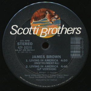 James Brown : Living In America (12" Extended Dance Mix) (12", Single)