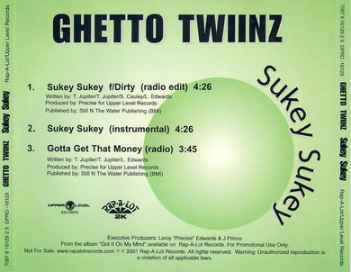 Ghetto Twiinz Feat. Dirty (4) : Sukey Sukey (CD, Single, Promo)