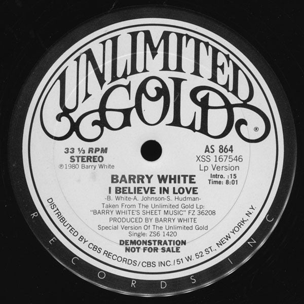Barry White : I Believe In Love (12