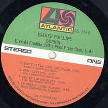 Load image into Gallery viewer, Esther Phillips : Burnin' (Live At Freddie Jett's Pied Piper, L.A.) (LP, Album, Pre)