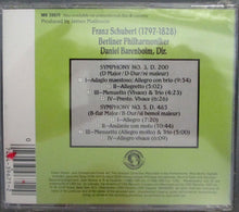 Load image into Gallery viewer, Schubert*, Berliner Philharmoniker, Daniel Barenboim : Symphonies Nos. 3 &amp; 5  (CD, Album)