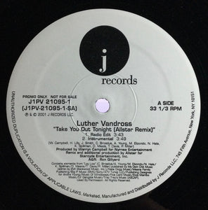 Luther Vandross : Take You Out Tonight (Allstar Remix) (12", Promo)