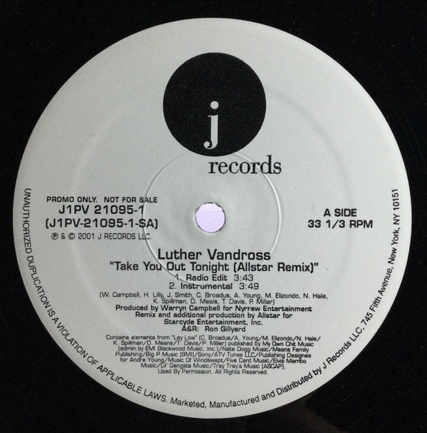 Luther Vandross : Take You Out Tonight (Allstar Remix) (12