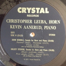 Load image into Gallery viewer, Christopher Leuba, Kevin Aanerud, Paul Tufts, John Verrall, Halsey Stevens : Sonatas For Horn And Piano (LP)