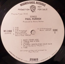 Load image into Gallery viewer, Paul Parrish : Songs (LP, Album, Promo)