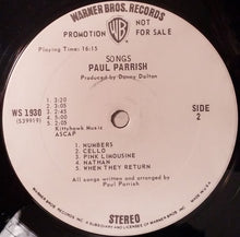 Load image into Gallery viewer, Paul Parrish : Songs (LP, Album, Promo)