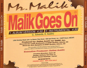 Mr. Malik : Malik Goes On (CD, Single, Promo)