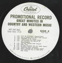 Load image into Gallery viewer, Various : Greatest Minutes In Country &amp; Western Music (LP, Comp, Promo)