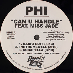 Phi (9) : Can U Handle (12", Promo)