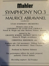 Load image into Gallery viewer, Mahler* / Utah Symphony Orchestra, University Of Utah Civic Chorale*, Christina Krooskos Conductor: Maurice de Abravanel : Symphony No. 3 (2xLP, Album, Gat)