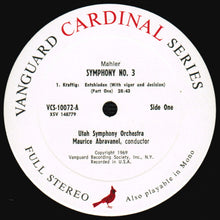 Load image into Gallery viewer, Mahler* / Utah Symphony Orchestra, University Of Utah Civic Chorale*, Christina Krooskos Conductor: Maurice de Abravanel : Symphony No. 3 (2xLP, Album, Gat)