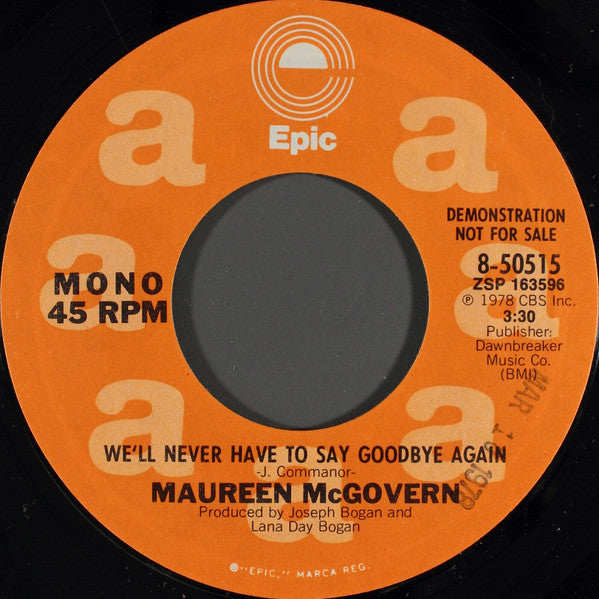 Maureen McGovern : We'll Never Have To Say Goodbye Again (7