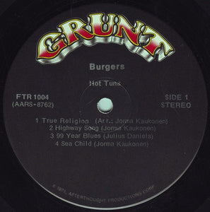 Hot Tuna : Burgers (LP, Album, Hol)