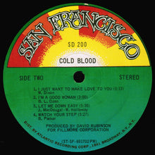 Load image into Gallery viewer, Cold Blood : Cold Blood (LP, Album, PR )