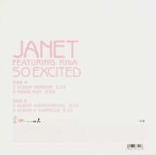 Load image into Gallery viewer, Janet* featuring Khia : So Excited (12&quot;, Single)