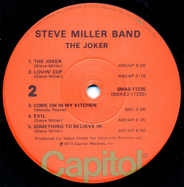 STEVE MILLER BAND THE JOKER RED VINYL