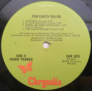 Robin Trower : For Earth Below (LP, Album, San)