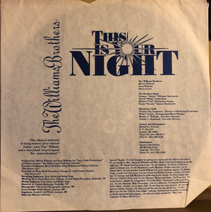 The Williams Brothers (2) : This Is Your Night (LP, Album)