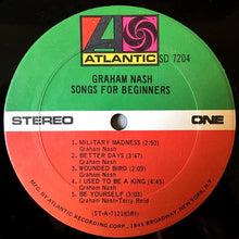 Load image into Gallery viewer, Graham Nash : Songs For Beginners (LP, Album, RI )