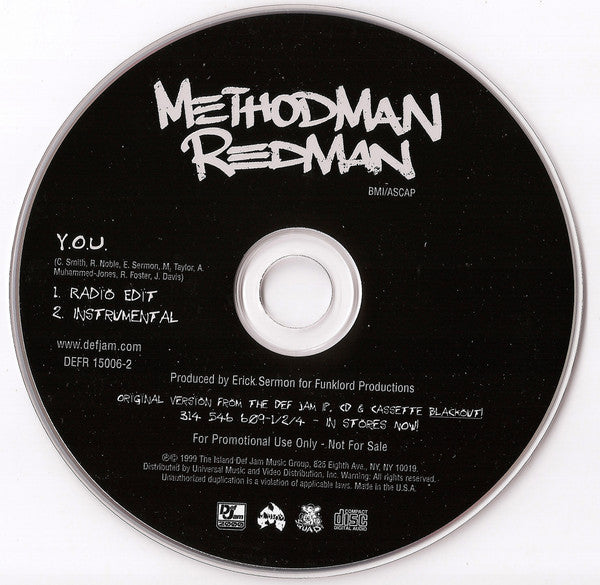 Method Man & Redman : Y.O.U. (CD, Single, Promo)