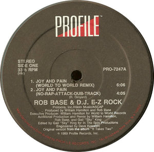 Rob Base & D.J. E-Z Rock* : Joy And Pain (Remix) (12", Single)