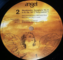 Load image into Gallery viewer, Schumann* / Mendelssohn* / Philharmonia Orchestra, Riccardo Muti : Symphony No. 1 In B Flat Major, Op. 38 ("Spring") / Symphony No. 5 In D Major, Op. 107 ("Reformation") (LP, Quad)