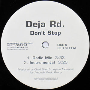 Deja Rd : Don't Stop (12", Promo)