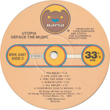 Load image into Gallery viewer, Utopia (5) : Deface The Music (LP, Album, Win)