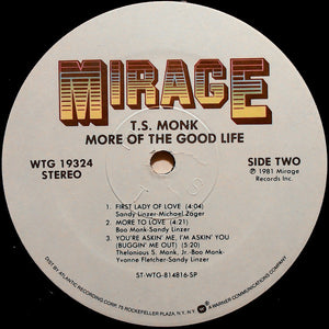 T.S. Monk : More Of The Good Life (LP, Album, SP )