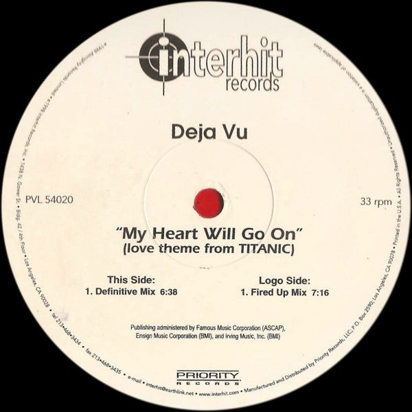 Deja Vu (2) : My Heart Will Go On (Love Theme From Titanic) (The Dance Mixes) (12