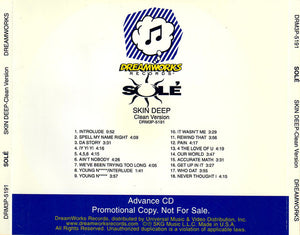 Solé : Skin Deep (Clean Version) (CD, Advance, Album, Promo, Cle)