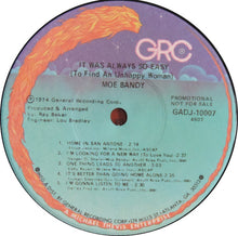 Load image into Gallery viewer, Moe Bandy : It Was Always So Easy (To Find An Unhappy Woman) (LP, Album, Promo)