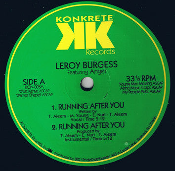 Leroy Burgess Featuring Angel (6) : Running After You (12