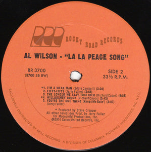 Al Wilson : La La Peace Song (LP, Album, Bes)