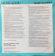 Load image into Gallery viewer, Various : Music And You - Sample Record Grade K-6 (LP, Album)
