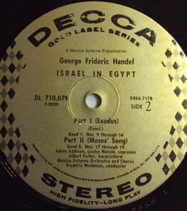 Handel*, Adele Addison - Florence Kopleff, John McCollum, Louise Natale - Musica Æterna Orchestra, Music Aeterna Chorus*, Frederic Waldman, Albert Fuller : Israel In Egypt (2xLP + Box)