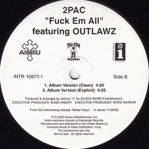 2Pac : Still Ballin' / Fuck Em All (12", Promo)