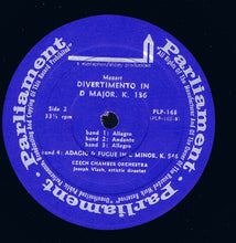 Load image into Gallery viewer, Mozart*, Czech Chamber Orchestra, Josef Vlach : Eine Kleine Nachtmusik - Divertimento In D Major - Adagio And Fugue In C Major (LP, Mono)