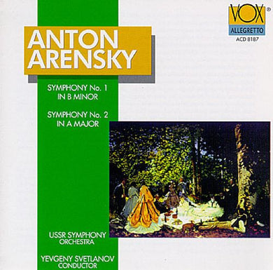 Anton Arensky*, USSR Symphony Orchestra*, Yevgeny Svetlanov* : Symphonies No. 1 & No. 2 (CD, Album)