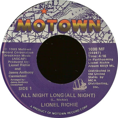 Lionel Richie : All Night Long (All Night) / Wandering Stranger (7
