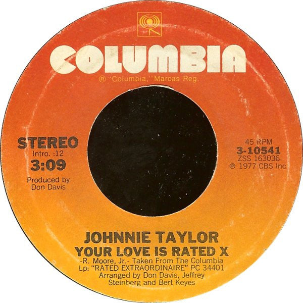Johnnie Taylor : Your Love Is Rated X / Here I Go (Through These Changes Again) (7