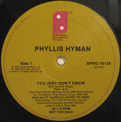 Phyllis Hyman : You Just Don't Know / Slow Dancin' (12