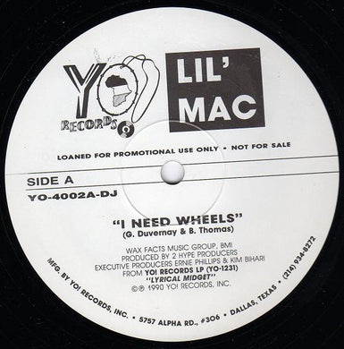 Mac (2) : I Need Wheels / Disco Jam (12