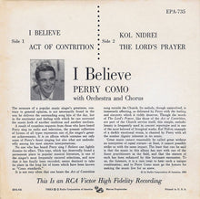 Load image into Gallery viewer, Perry Como : I Believe (7", EP)