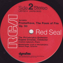 Load image into Gallery viewer, Alexander Scriabine / Gilbert Johnson, Vladimir Sokoloff, The Philadelphia Orchestra, Eugene Ormandy : The Poem Of Ecstasy / Prometheus, The Poem Of Fire (LP, Album)
