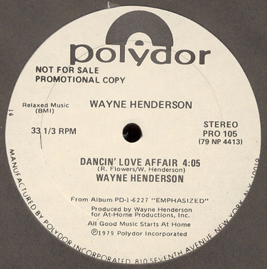 Wayne Henderson : Dancin' Love Affair (12