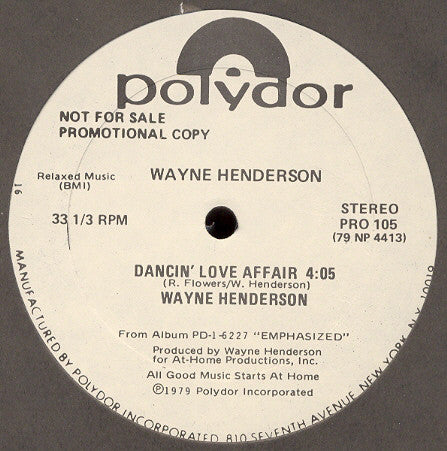 Wayne Henderson : Dancin' Love Affair (12