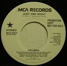 Load image into Gallery viewer, Triumph (2) : Just One Night (7", Single, Promo)